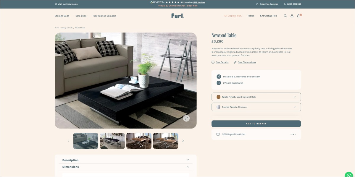 newood table by furl